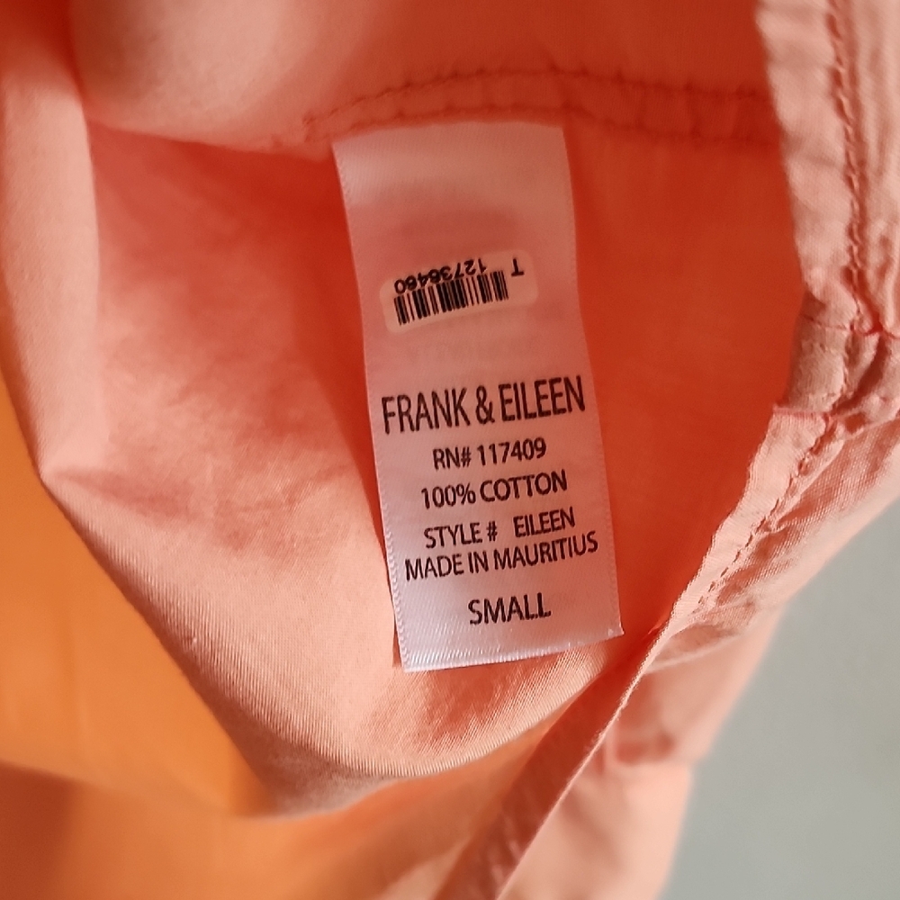 Frank & Eileen Light Peachy Pink Beach Vacation Resort Shirt Designer Luxury Sm - Picture 9 of 9